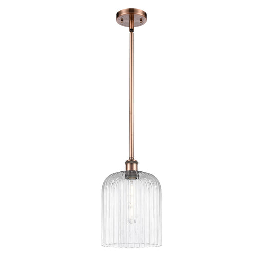 Innovations Bridal Veil 5in 1-Light Mini Pendant | Art Nouveau Antique Copper and Clear Glass | Kitchen Island & Dining | Model 516-1S-AC-G559-8CL