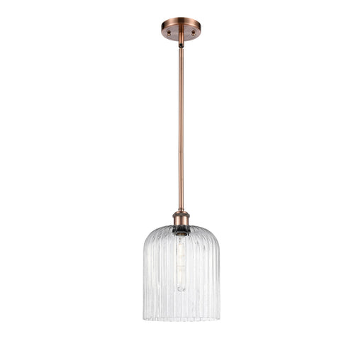 Innovations Bridal Veil 5in 1-Light Mini Pendant | Art Nouveau Antique Copper and Seedy Glass | Kitchen Island & Dining | Model 516-1S-AC-G559-8SDY