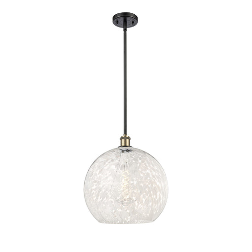 Innovations Ballston 13.75in 1-Light Pendant | Art Nouveau Black Antique Brass and White Mouchette Glass | Kitchen | Model 516-1S-BAB-G1216-14WM