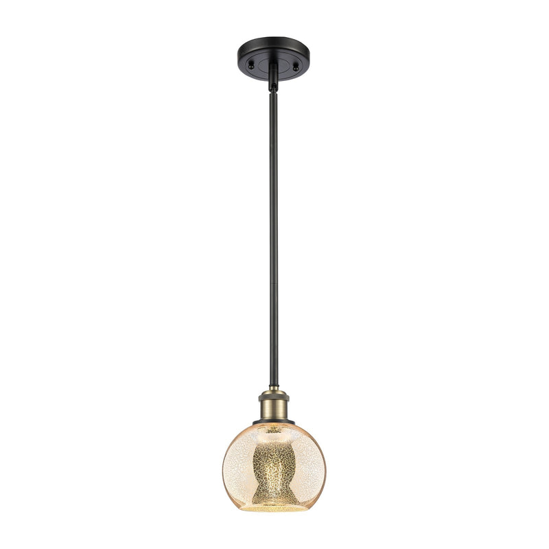 Innovations Athens 6in 1-Light Mini Pendant | Industrial Black Antique Brass and Mercury Glass | Kitchen Island & Dining | Model 516-1S-BAB-G128-6