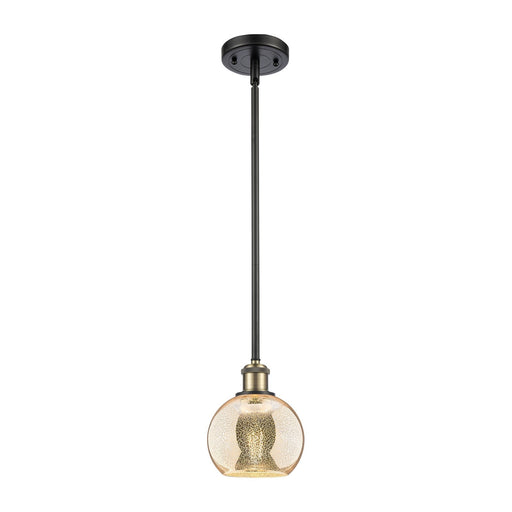 Innovations Athens 6in 1-Light Mini Pendant | Industrial Black Antique Brass and Mercury Glass | Kitchen Island & Dining | Model 516-1S-BAB-G128-6