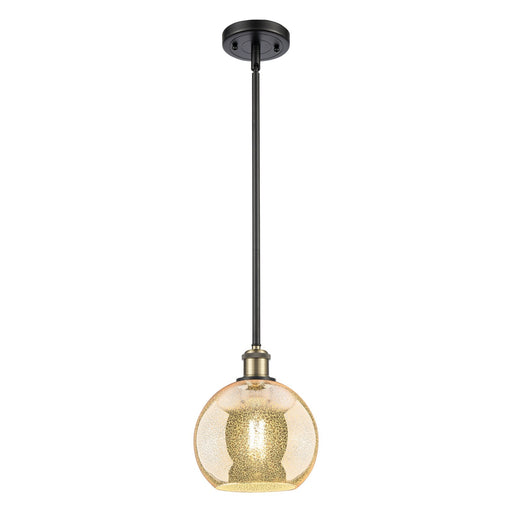 Innovations Athens 8in 1-Light Mini Pendant | Industrial Black Antique Brass and Mercury Glass | Kitchen Island & Dining | Model 516-1S-BAB-G128-8