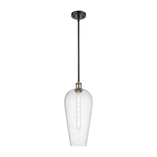 Innovations Chelsea 8in 1-Light Mini Pendant | Industrial Black Antique Brass and Seedy Glass | Kitchen Island & Dining | Model 516-1S-BAB-G456-8SDY