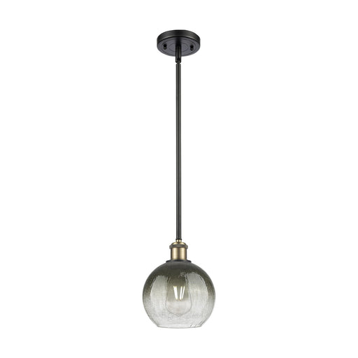Innovations Brookhaven Globe 8in 1-Light Mini Pendant | Industrial Black Antique Brass and Slate Glass | Kitchen Island | Model 516-1S-BAB-G483-8SL