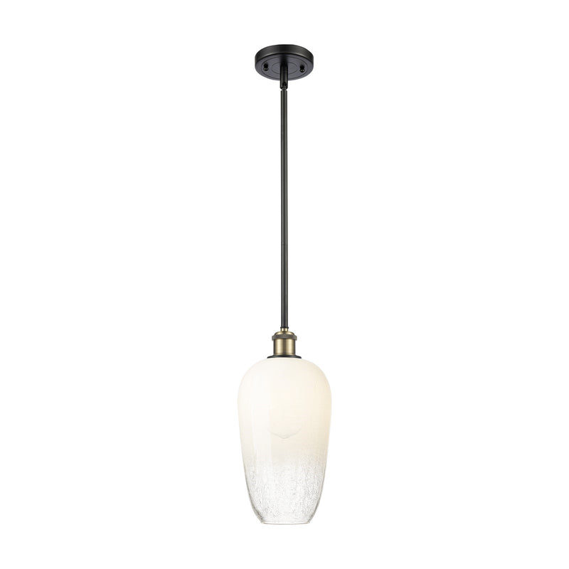 Innovations Brookhaven Flute 7in 1-Light Mini Pendant | Industrial Black Antique Brass and Opal Glass | Kitchen Island | Model 516-1S-BAB-G484-7OP