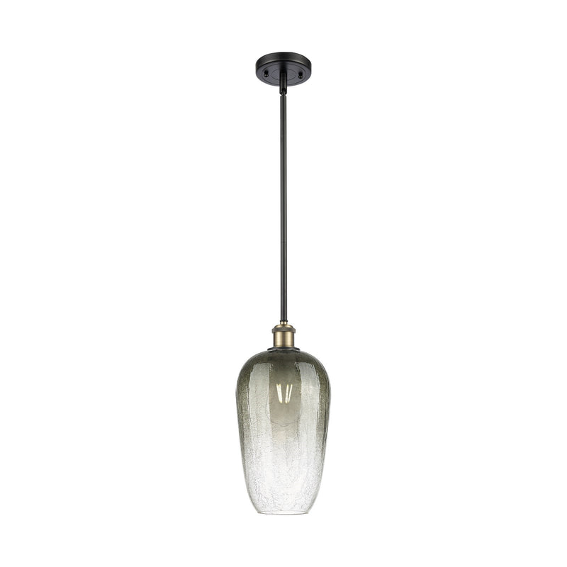 Innovations Brookhaven Flute 7in 1-Light Mini Pendant | Industrial Black Antique Brass and Slate Glass | Kitchen Island | Model 516-1S-BAB-G484-7SL