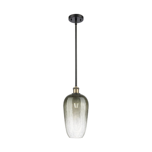 Innovations Brookhaven Flute 7in 1-Light Mini Pendant | Industrial Black Antique Brass and Slate Glass | Kitchen Island | Model 516-1S-BAB-G484-7SL