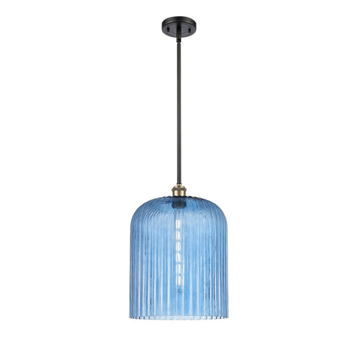 Innovations Bridal Veil 5in 1-Light Mini Pendant | Art Nouveau Black Antique Brass and Princess Blue Glass | Kitchen | Model 516-1S-BAB-G559-12BL