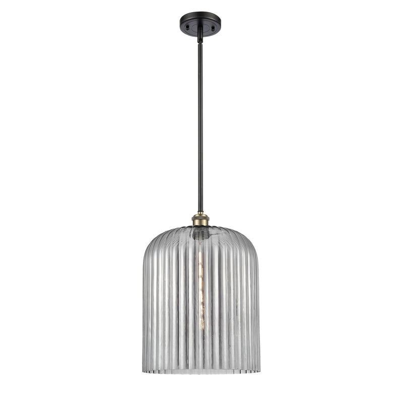 Innovations Bridal Veil 5in 1-Light Mini Pendant | Art Nouveau Black Antique Brass and Light Smoke Glass | Kitchen | Model 516-1S-BAB-G559-12SM