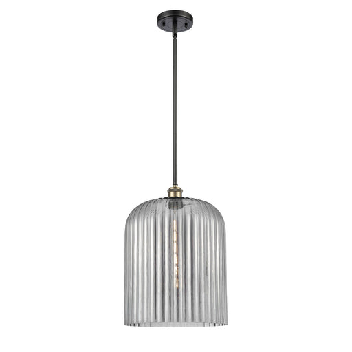 Innovations Bridal Veil 5in 1-Light Mini Pendant | Art Nouveau Black Antique Brass and Light Smoke Glass | Kitchen | Model 516-1S-BAB-G559-12SM