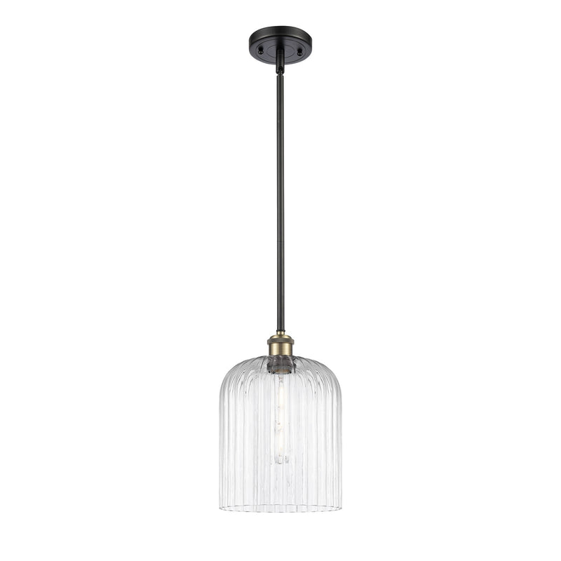 Innovations Bridal Veil 5in 1-Light Mini Pendant | Art Nouveau Black Antique Brass and Clear Glass | Kitchen Island | Model 516-1S-BAB-G559-8CL