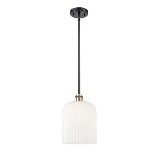 Innovations Bridal Veil 5in 1-Light Mini Pendant | Art Nouveau Black Antique Brass and Gloss White Glass | Kitchen | Model 516-1S-BAB-G559-8GWH