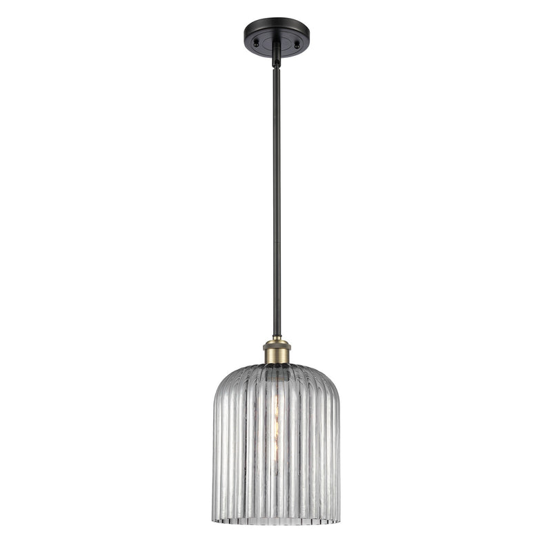Innovations Bridal Veil 5in 1-Light Mini Pendant | Art Nouveau Black Antique Brass and Light Smoke Glass | Kitchen Island | Model 516-1S-BAB-G559-8SM