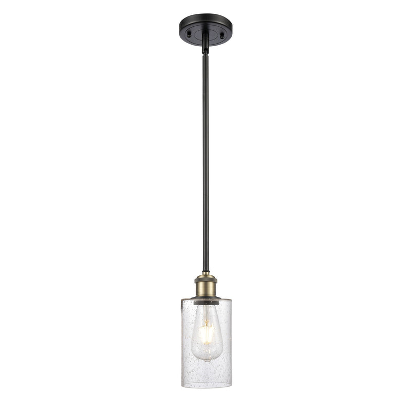 Innovations Clymer 4in 1-Light Mini Pendant | Art Nouveau Black Antique Brass and Seedy Glass | Kitchen Island & Dining Room | Model 516-1S-BAB-G804