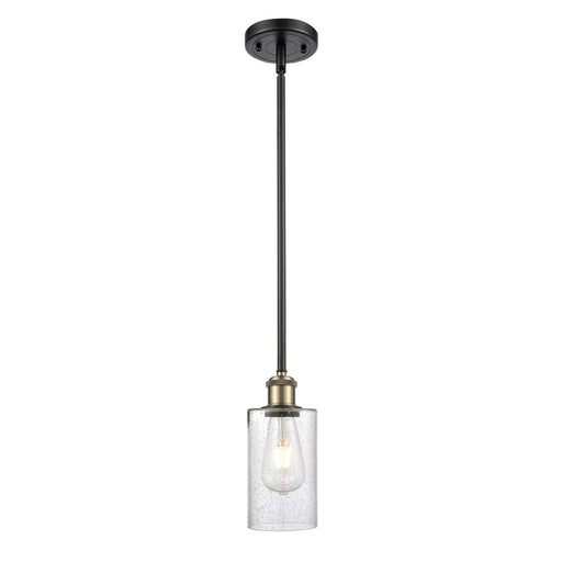 Innovations Clymer 4in 1-Light Mini Pendant | Art Nouveau Black Antique Brass and Seedy Glass | Kitchen Island & Dining Room | Model 516-1S-BAB-G804