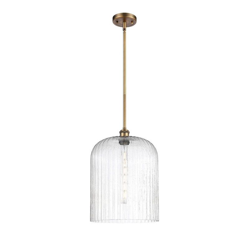 Innovations Bridal Veil 5in 1-Light Mini Pendant | Art Nouveau Brushed Brass and Seedy Glass | Kitchen Island & Dining | Model 516-1S-BB-G559-12SDY
