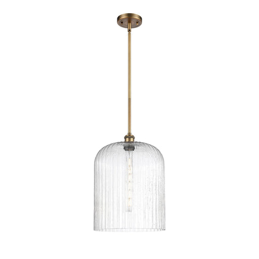 Innovations Bridal Veil 5in 1-Light Mini Pendant | Art Nouveau Brushed Brass and Seedy Glass | Kitchen Island & Dining | Model 516-1S-BB-G559-12SDY