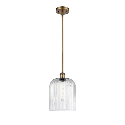 Innovations Bridal Veil 5in 1-Light Mini Pendant | Art Nouveau Brushed Brass and Seedy Glass | Kitchen Island & Dining | Model 516-1S-BB-G559-8SDY