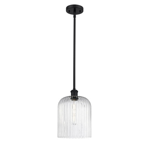 Innovations Bridal Veil 5in 1-Light Mini Pendant | Art Nouveau Matte Black and Seedy Glass | Kitchen Island & Dining Room | Model 516-1S-BK-G559-8SDY
