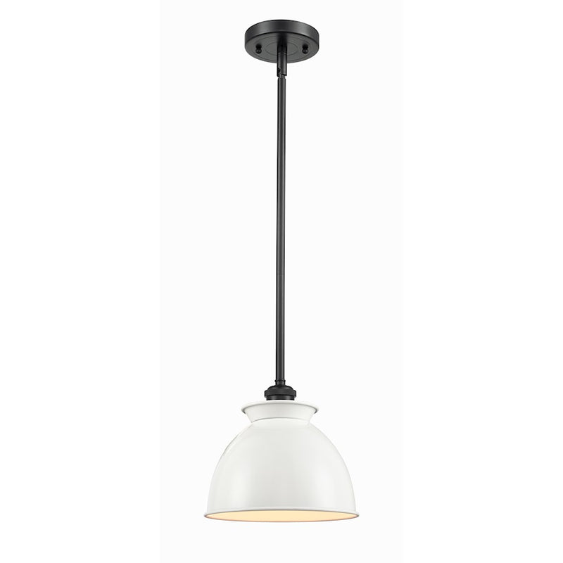 Innovations Adirondack 1-Lt Mini Pendant, Black/Glossy White - 516-1S-BK-M14-W