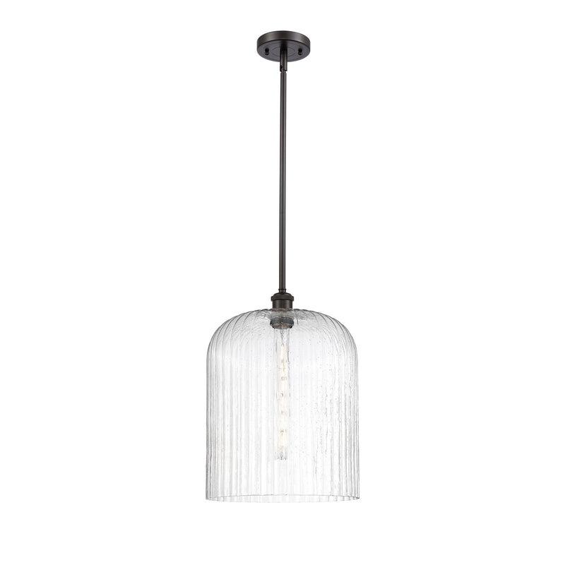 Innovations Bridal Veil 5in 1-Light Mini Pendant | Art Nouveau Oil Rubbed Bronze and Seedy Glass | Kitchen Island | Model 516-1S-OB-G559-12SDY