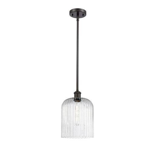 Innovations Bridal Veil 5in 1-Light Mini Pendant | Art Nouveau Oil Rubbed Bronze and Seedy Glass | Kitchen Island | Model 516-1S-OB-G559-8SDY