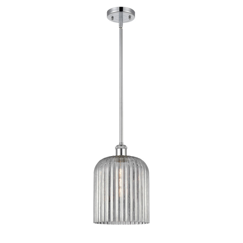 Innovations Bridal Veil 5in 1-Light Mini Pendant | Art Nouveau Polished Chrome and Light Smoke Glass | Kitchen Island | Model 516-1S-PC-G559-8SM