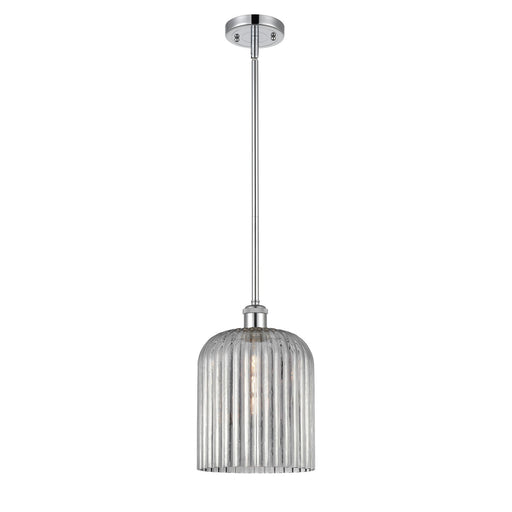 Innovations Bridal Veil 5in 1-Light Mini Pendant | Art Nouveau Polished Chrome and Light Smoke Glass | Kitchen Island | Model 516-1S-PC-G559-8SM