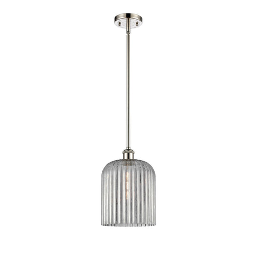 Innovations Bridal Veil 8in 1-Light Mini Pendant | Art Nouveau Polished Nickel and Light Smoke Glass | Kitchen Island | Model 516-1S-PN-G559-8SM