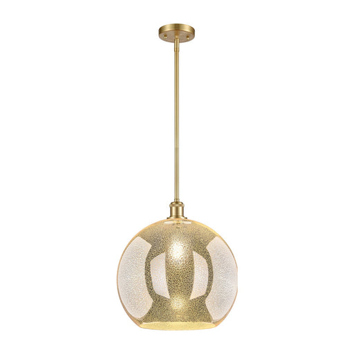 Innovations Athens 14in 1-Light Pendant | Industrial Satin Gold and Mercury Glass | Kitchen Island & Dining Room | Model 516-1S-SG-G128-14