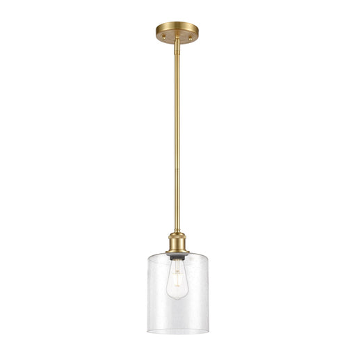 Innovations Paladin 7in 1-Light Mini Pendant | Farmhouse Satin Gold and Seedy Glass | Kitchen Island & Dining Room | Model 516-1S-SG-G4424-7
