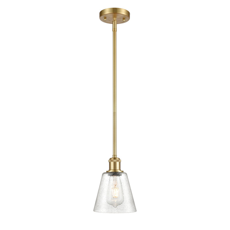 Innovations Caton 6in 1-Light Mini Pendant | Art Nouveau Satin Gold and Frosted Glass | Kitchen Island & Dining Room | 6 x 8 in | Model 516-1S-SG-G454