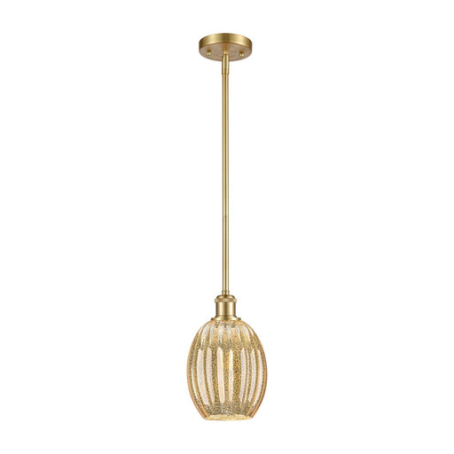 Innovations Preston Bulb 6in 1-Light Mini Pendant | Industrial Satin Gold and Mercury Glass | Kitchen Island & Dining Room | Model 516-1S-SG-G459-6ME