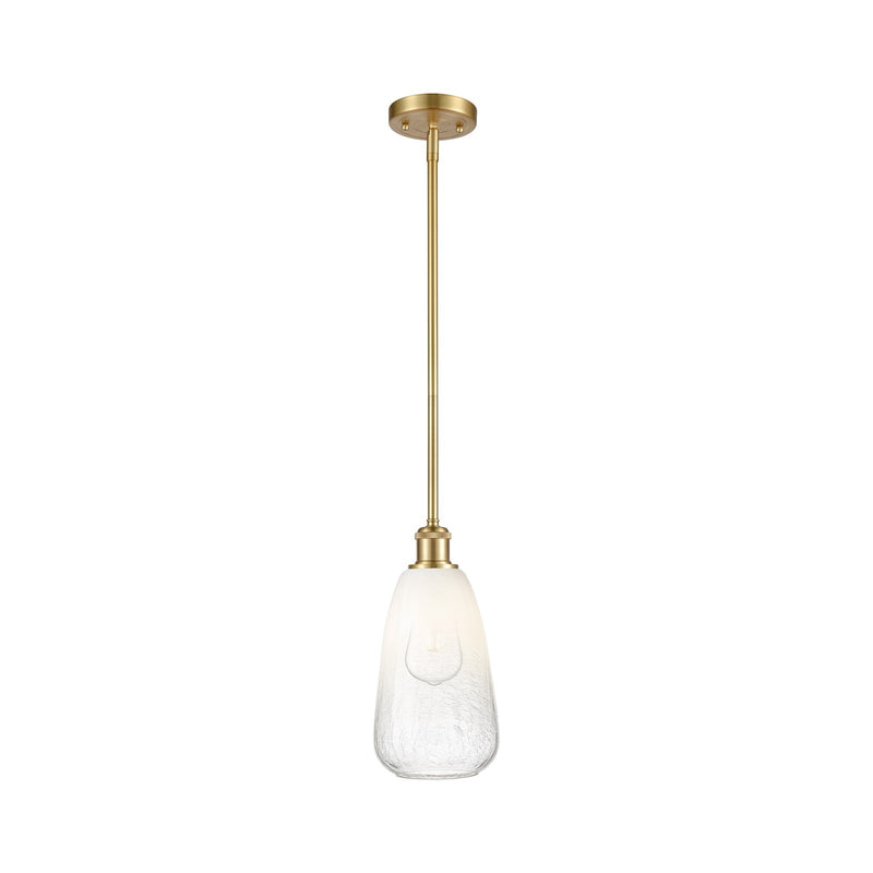 Innovations Brookhaven Almond 6in 1-Light Mini Pendant | Industrial Satin Gold and Opal Glass | Kitchen Island & Dining | Model 516-1S-SG-G480-6OP