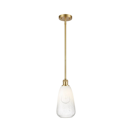 Innovations Brookhaven Almond 6in 1-Light Mini Pendant | Industrial Satin Gold and Opal Glass | Kitchen Island & Dining | Model 516-1S-SG-G480-6OP