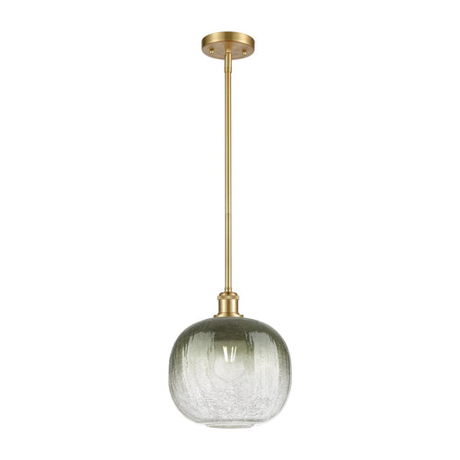 Innovations Brookhaven Sphere 10.5in 1-Light Mini Pendant | Industrial Satin Gold and Slate Glass | Kitchen Island | Model 516-1S-SG-G481-10SL