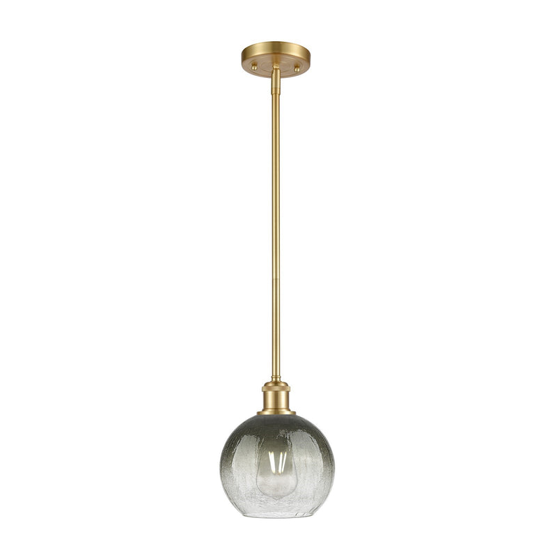 Innovations Brookhaven Globe 8in 1-Light Mini Pendant | Industrial Satin Gold and Slate Glass | Kitchen Island & Dining | Model 516-1S-SG-G483-8SL