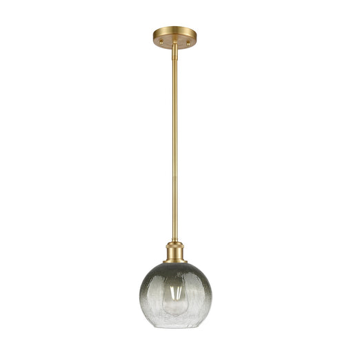 Innovations Brookhaven Globe 8in 1-Light Mini Pendant | Industrial Satin Gold and Slate Glass | Kitchen Island & Dining | Model 516-1S-SG-G483-8SL