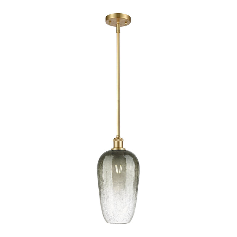 Innovations Brookhaven Flute 7in 1-Light Mini Pendant | Industrial Satin Gold and Slate Glass | Kitchen Island & Dining | Model 516-1S-SG-G484-7SL