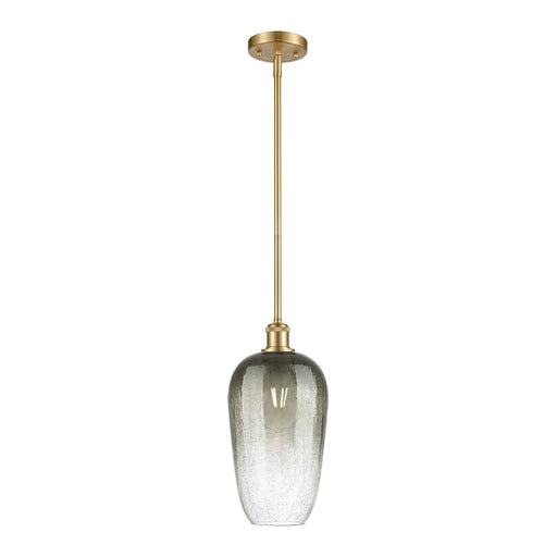 Innovations Brookhaven Flute 7in 1-Light Mini Pendant | Industrial Satin Gold and Slate Glass | Kitchen Island & Dining | Model 516-1S-SG-G484-7SL