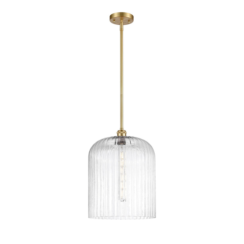 Innovations Bridal Veil 5in 1-Light Mini Pendant | Art Nouveau Satin Gold and Clear Glass | Kitchen Island & Dining Room | Model 516-1S-SG-G559-12CL