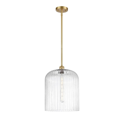 Innovations Bridal Veil 5in 1-Light Mini Pendant | Art Nouveau Satin Gold and Clear Glass | Kitchen Island & Dining Room | Model 516-1S-SG-G559-12CL