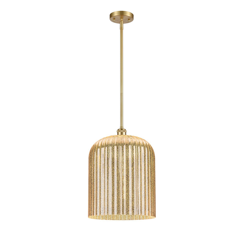 Innovations Bridal Veil 5in 1-Light Mini Pendant | Art Nouveau Satin Gold and Mercury Glass | Kitchen Island & Dining | Model 516-1S-SG-G559-12ME