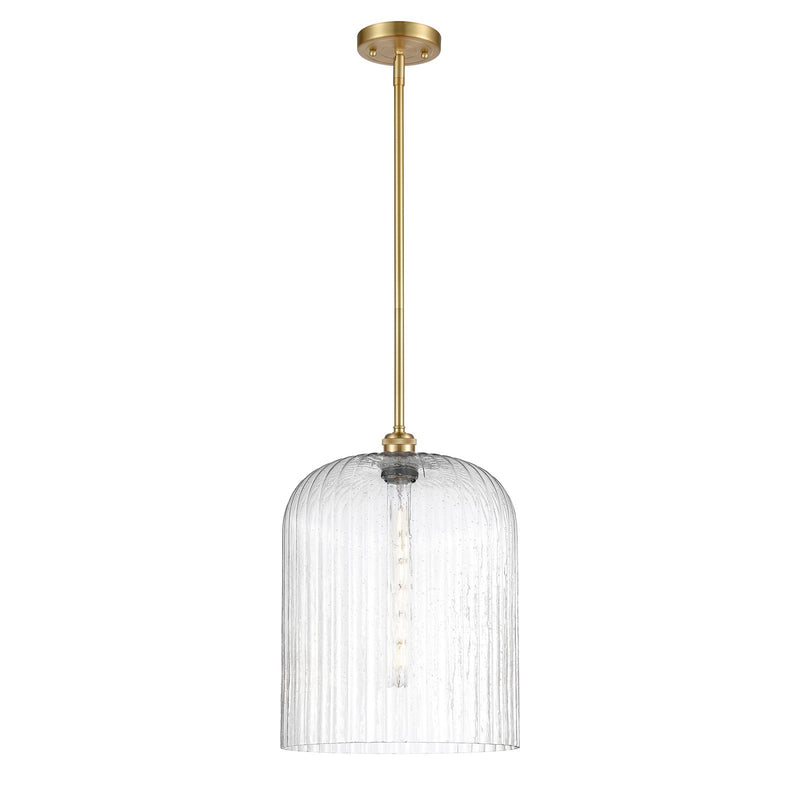 Innovations Bridal Veil 5in 1-Light Mini Pendant | Art Nouveau Satin Gold and Seedy Glass | Kitchen Island & Dining Room | Model 516-1S-SG-G559-12SDY