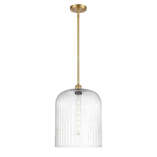 Innovations Bridal Veil 5in 1-Light Mini Pendant | Art Nouveau Satin Gold and Seedy Glass | Kitchen Island & Dining Room | Model 516-1S-SG-G559-12SDY