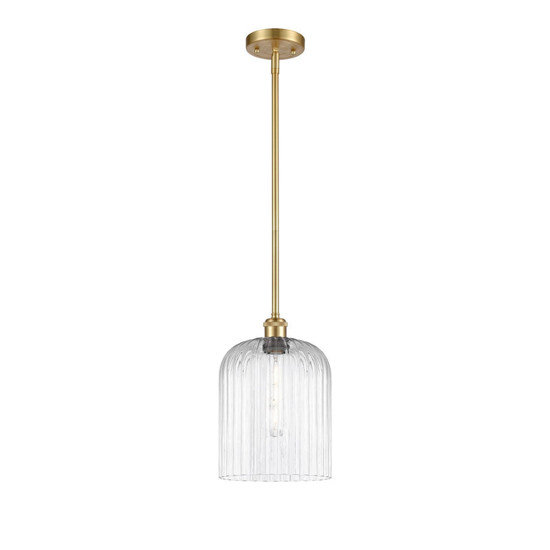 Innovations Bridal Veil 5in 1-Light Mini Pendant | Art Nouveau Satin Gold and Clear Glass | Kitchen Island & Dining Room | Model 516-1S-SG-G559-8CL