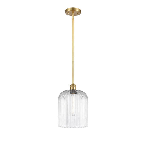 Innovations Bridal Veil 5in 1-Light Mini Pendant | Art Nouveau Satin Gold and Clear Glass | Kitchen Island & Dining Room | Model 516-1S-SG-G559-8CL
