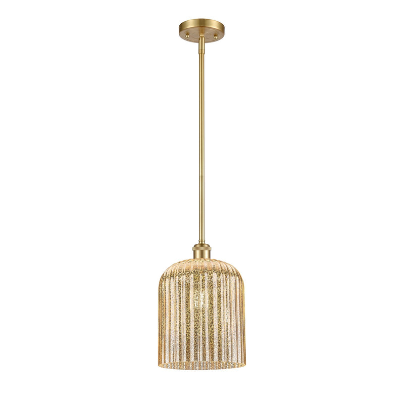 Innovations Bridal Veil 5in 1-Light Mini Pendant | Art Nouveau Satin Gold and Mercury Glass | Kitchen Island & Dining Room | Model 516-1S-SG-G559-8ME