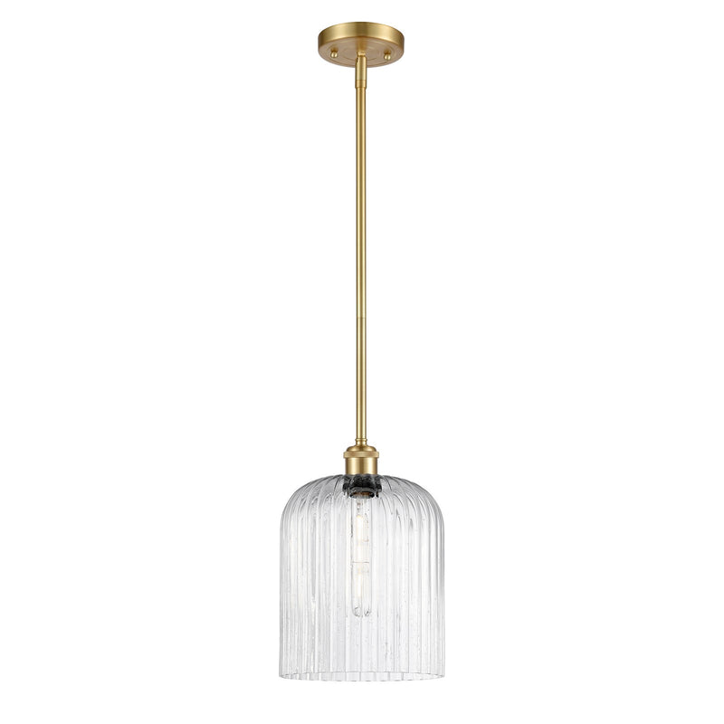 Innovations Bridal Veil 5in 1-Light Mini Pendant | Art Nouveau Satin Gold and Seedy Glass | Kitchen Island & Dining Room | Model 516-1S-SG-G559-8SDY