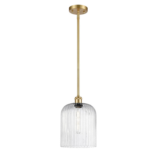 Innovations Bridal Veil 5in 1-Light Mini Pendant | Art Nouveau Satin Gold and Seedy Glass | Kitchen Island & Dining Room | Model 516-1S-SG-G559-8SDY